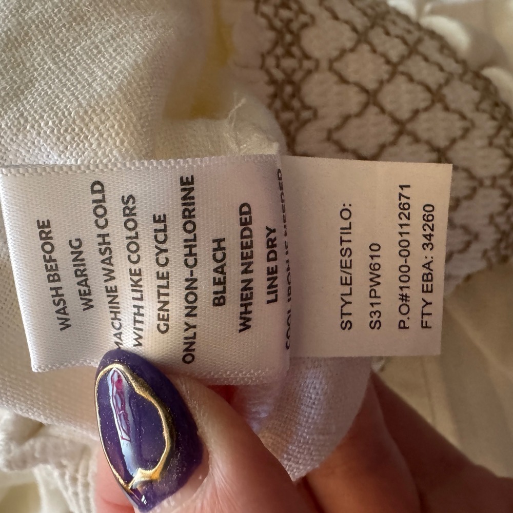 Westbound The Island Pant Large NWT Mid Rise Wide Leg Smocked Waist Linen Blend - Picture 11 of 11